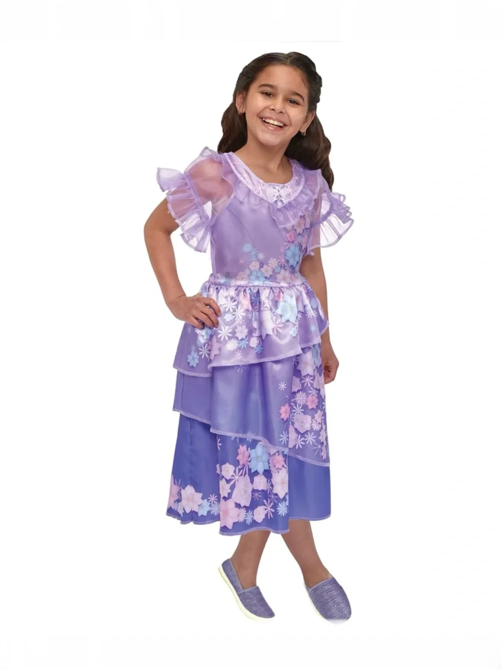 Disney Encanto Lavender Floral Tiered Girls' Costume Dress